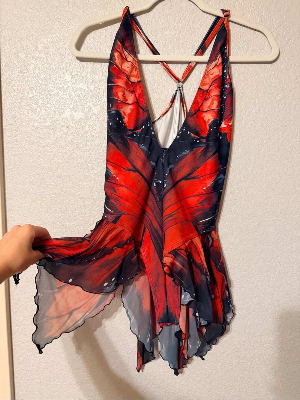 Fairy Bodysuit Costume: Deep V-Neck, Hooded Shrug, Long Sleeves - Picture 6 of 7